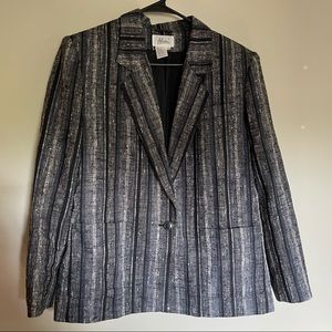 VINTAGE Women Navy/Black/Gray Blazer size 10/12